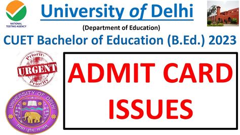 Cuet Du B Ed Admit Card Issue Du Bed Bhu Bed Admit Card