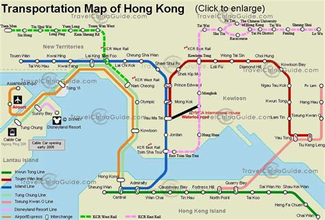 Hong Kong Transportation Map: Subway Lines and Stations | Subway map, Route map, Map