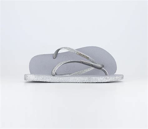 Havaianas Slim Sparkle Ii Flip Flops Ice Grey Womens Sandals