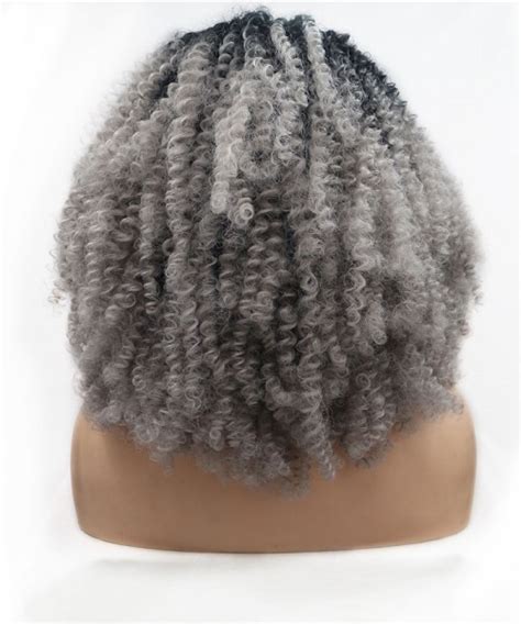 Invisilace B Gray Ombre Synthetic Lace Front Wigs Afro Kinky Curly Wig