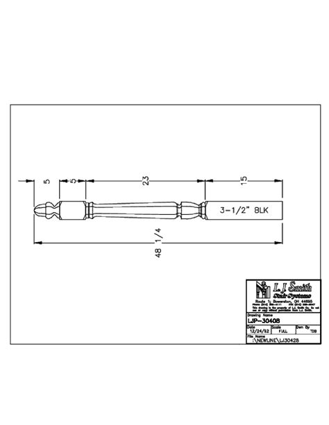 Ljp 30408 Shortest 3 12 X 48 Utility Octagonal Newel