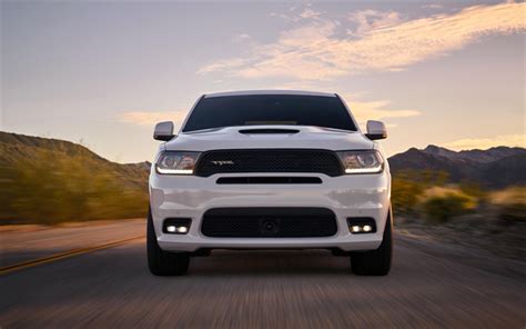 Download Wallpapers Dodge Durango Srt Hellcat 2019 4k Exterior Front View New White Tuning