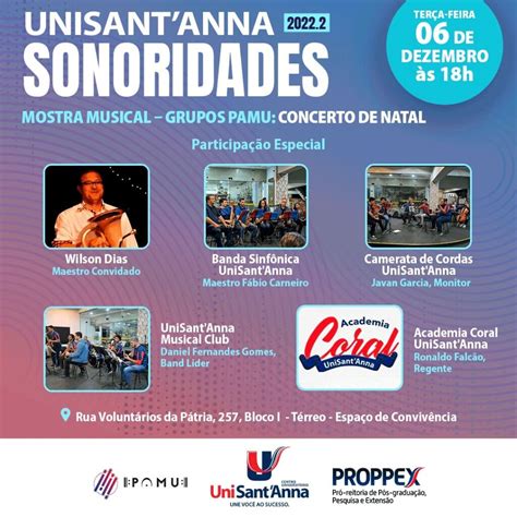 Unisant Anna Sonoridades Encerra Temporada Apresentando Concerto