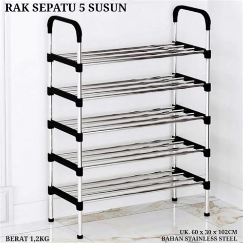 Jual Rak Sepatu Sendal Portable Serbaguns 5 Susun Tempat Sepatu Sendal