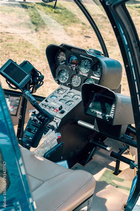 Cockpit of Robinson R66 helicopter Stock Photo | Adobe Stock