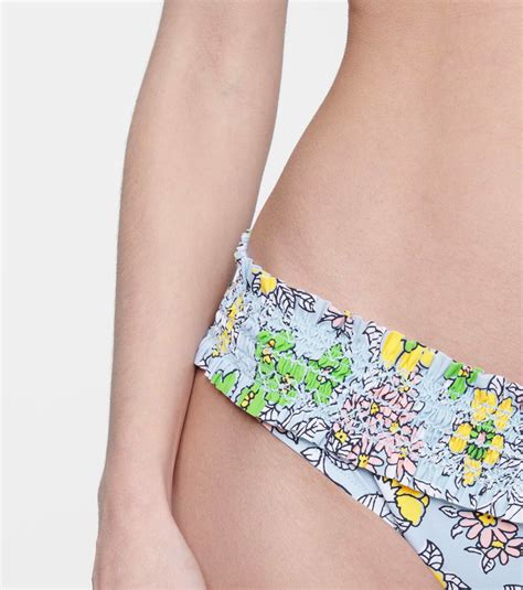 Tory Burch Costa Floral Smocked Bikini Bottoms Tory Burch