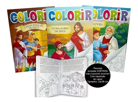 Kit Livrinho Revista Colorir B Blico Giz De Cera Mini Infantil P