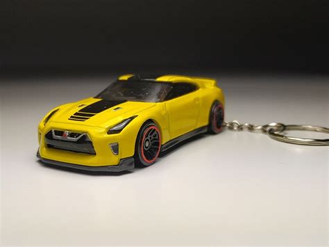 NISSAN GTR Yellow Keychain Hot Wheels Etsy