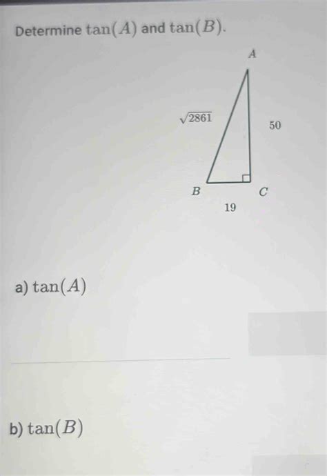 Solved Determine Tan A And Tan B A Tan A B Tan B Math