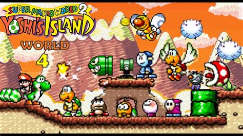 Super Mario World 2 Yoshis Island 100 Walkthrough World 4 Youtube