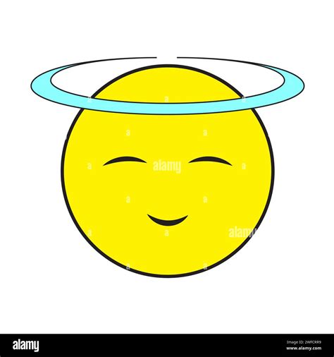 3d Halo Smiley Smile Emoji Sign Cute Cartoon Vector Design Happy