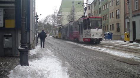 Stra Enbahn Zwickau Vorbeifahrt Einer Kt D Doppeltraktion Am