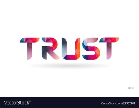 Trust colored rainbow word text suitable for logo Vector Image