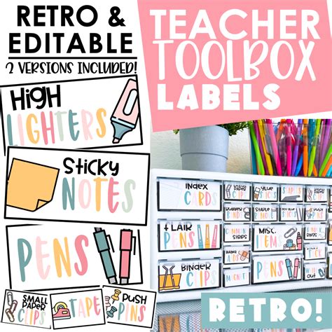 Teacher Toolbox Labels With Pictures Boho Editable Teach