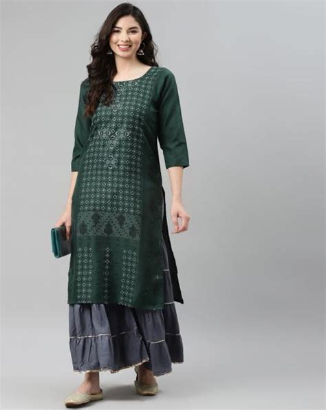 Buy Aarika Women S Dark Green Color Printed Kurti Online At Best Prices