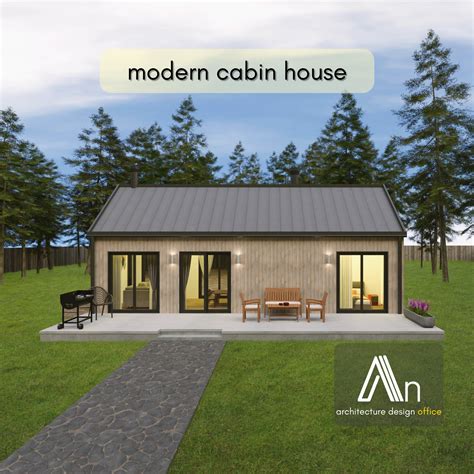 20' X 40' Modern Cabin House Blueprint I Barnhouse Cabin Plan I 800 Sq ...