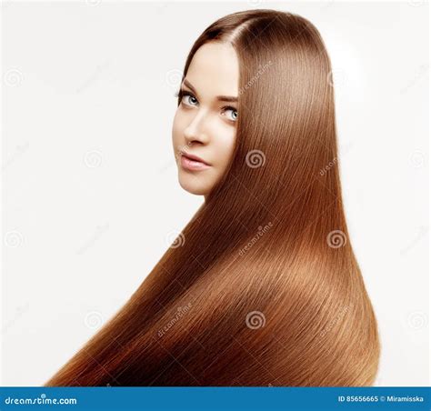 Beautiful Model With Healthy Shiny Long Hair Beauty Luxurious H Stock