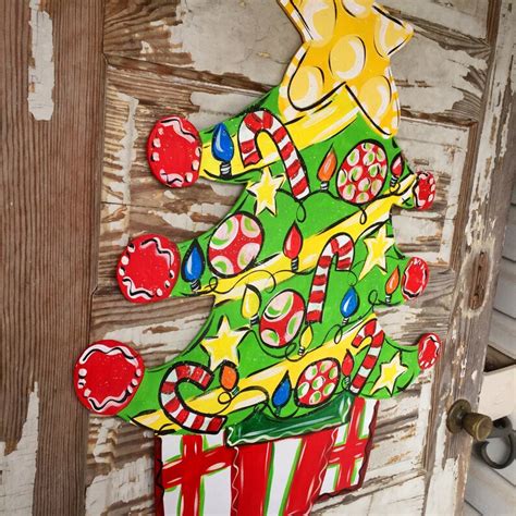 Personalized Door Hanger Christmas Tree Door Hanger | Etsy