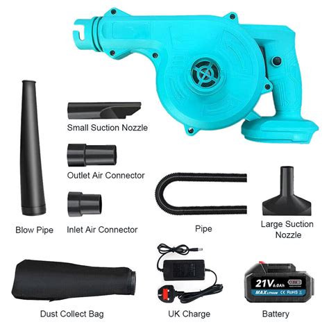 21v Cordless Leaf Blower 2 In 1 Leaf Blower And Vacuum With Battery And Charger Uk Ebay