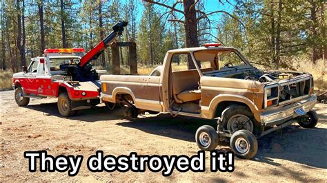 Towing An Abandoned Truck Out Of The Forest Youtube