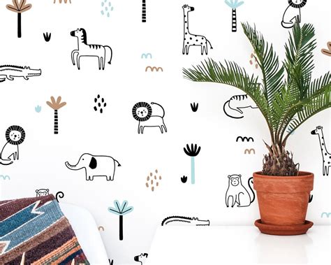 Jungle Animal Wall Decals Safari Nursery Wall Art, Jungle Nursery Decor ...