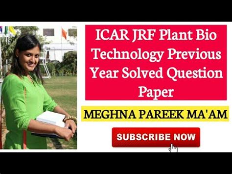 Icar Jrf Plant Bio Technology Previous Year Solved Question Paper