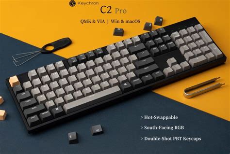 Keychron C2 Pro Full Size QMK VIA Wired Mechanical Keyboard Hot Swappable RGB Backlight PBT