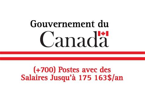 Emploi Gouvernement Canada Postes Avec Des Salaires Jusqu