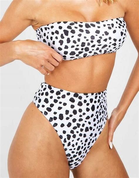 Boohoo Dół Od Bikini Animal Print Wysoki Stan OT3 NG2 XL Ceny i