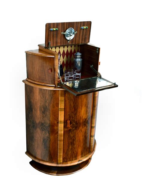 Superbly Stylish S Art Deco Walnut Cocktail Cabinet Dry Bar Art