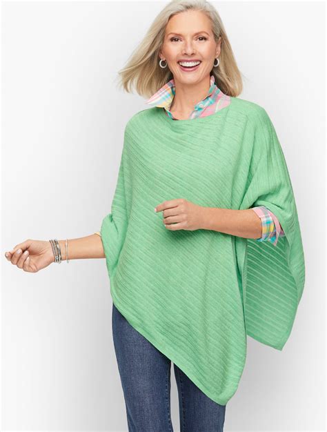 Plus Size Textured Asymmetrical Poncho Talbots