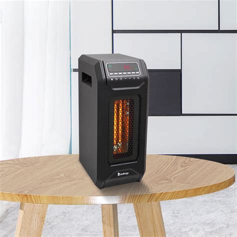 Small Space Heater, 1500/ 750W Portable Electric Infrared Heaters with Timer and Thermostat ...