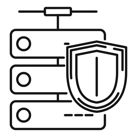 Premium Vector Server Protection Shield Icon Outline Server