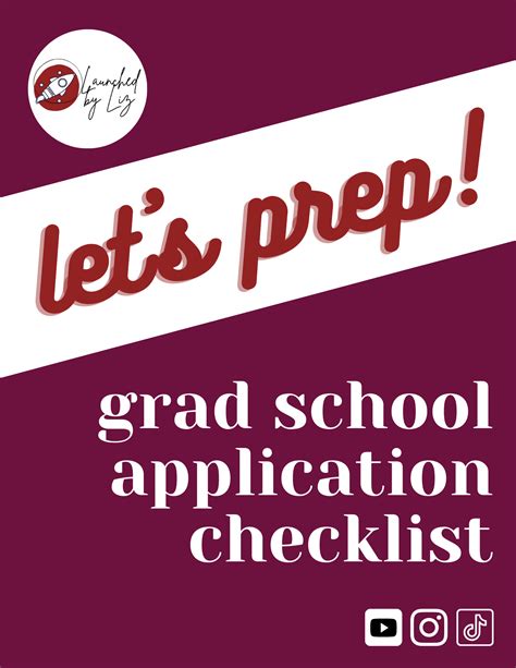 Graduate School Application Checklist + Workbook - Launched by Liz