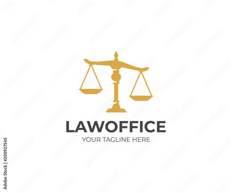 Scales of justice logo template. Law scales vector design. Legal scales of justice logotype ...