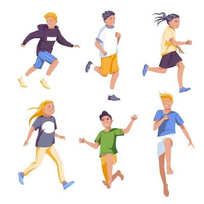 Kids Running Race Vector Art, Icons, and Graphics for Free Download