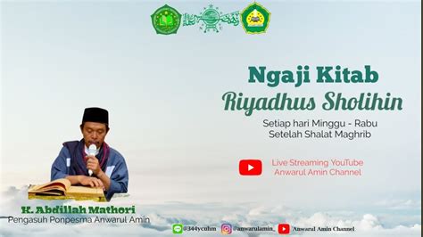 Ngaos Kitab Riyadhus Solihin Bersama Kyai Abdillah Matori YouTube