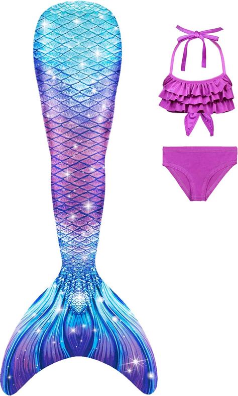 Amazon DNFUN Mermaid Tails For Swimming For Girls Mermaid Tail Costume Swimsuit Bikini
