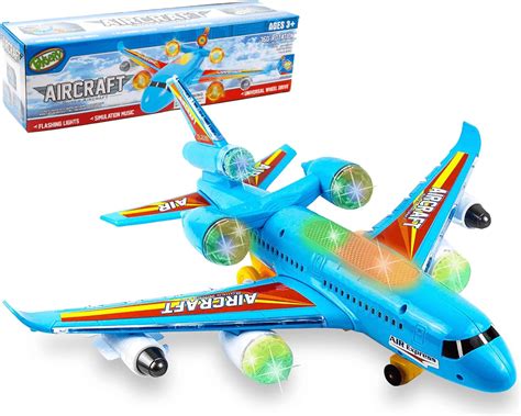 Amazon.com: Toysery Airplane Toys for Kids, Bump and Go Action, Toddler Toy Plane with LED ...