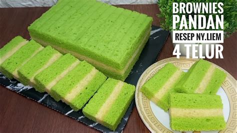 Brownies Pandan Telur Resep Ny Liem Youtube