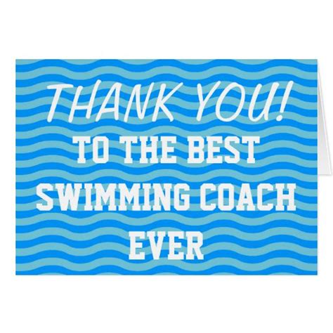 Thank You Coach Swim Greeting Cards Zazzle