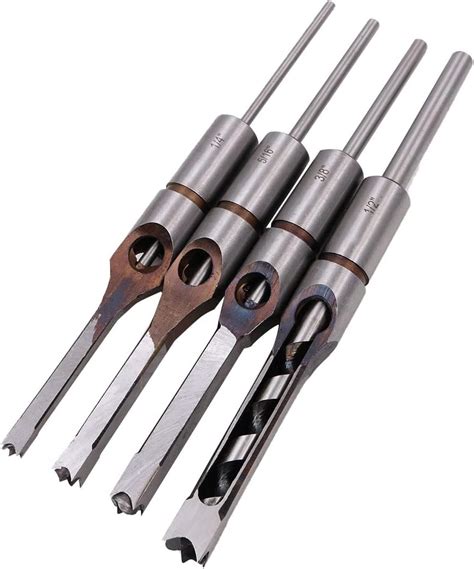 Zonada Hss Mortising Chisel Set 4 Pieces Set Woodworking Square Drill