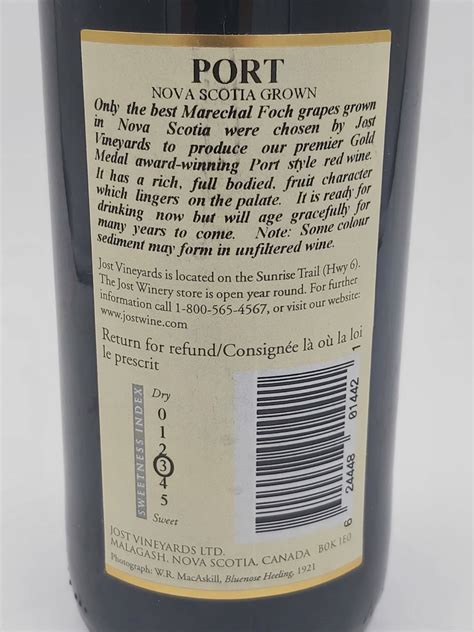 Jost Vineyards Nova Scotia Port Wine 17% - Beck Auctions Inc.