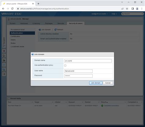 Vmware Esxi 7 Join In Active Directory Domain Server World