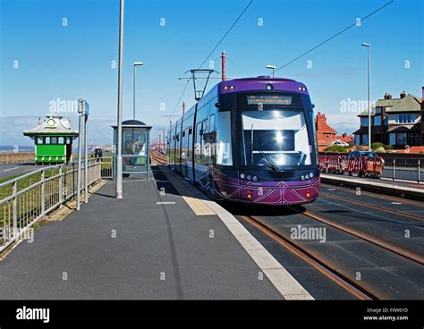 One of the new trams, running between Blackpool and Fleetwood on the ...