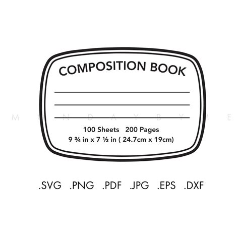 Composition Book Svg Notebook Cover Print Teacher Gift Svg Notebook