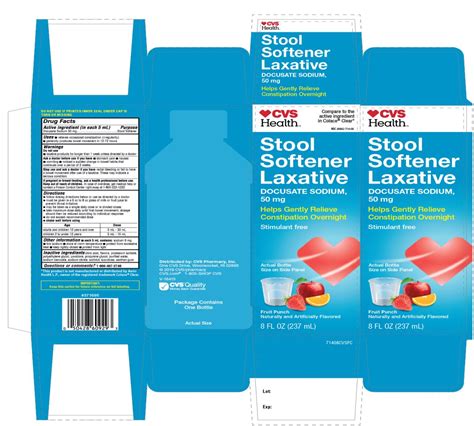 Cvs Stool Softener Fruit Punch Docusate Sodium Liquid