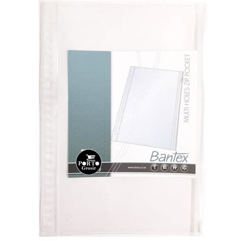 Bantex Zipper Pocket A5 PP Kantong Plastik Keras Binder 20 Lubang Zip