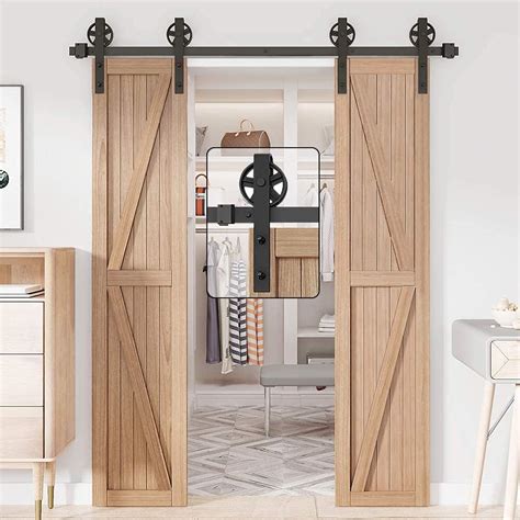 Pcs Sliding Barn Wooden Door Wheel Closet Hardware Track Rollers Door