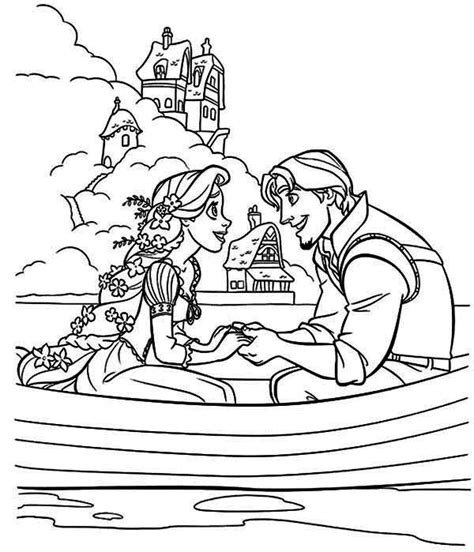 Rapunzel & Flynn - Tangled | Tangled coloring pages, Princess coloring ...